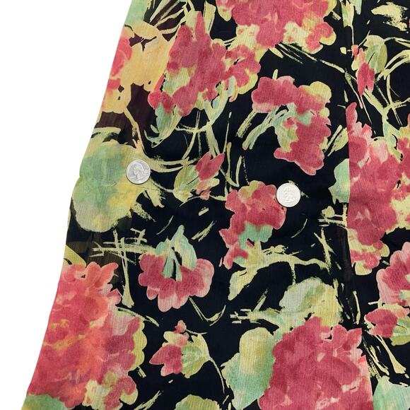 Lauren Ralph Lauren size 0 Floral Print Georgette A-Line Sleeve Midi Dress - Picture 7 of 11